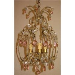 Perfect Pink Drop Beaded French Chandelier ! #1594365