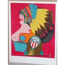 Richard Lindner, Miss American Indian, Signed  #1594381