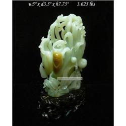 Chinese White Jade Buddha Hand Cicada Display  #1594417