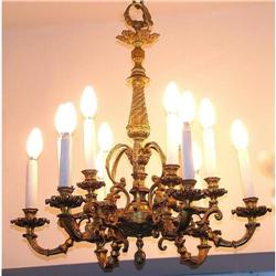 Important French  bronze Chandelier 12 lights #1594446