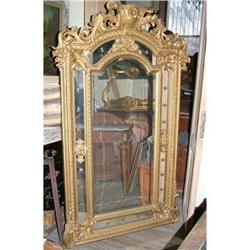 Period Empire heavily carved French Mirror #1594469