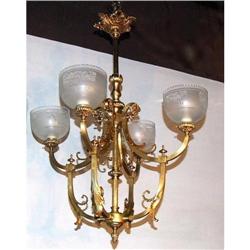 Quality French Bronze Empire Chandelier 4L #1594471