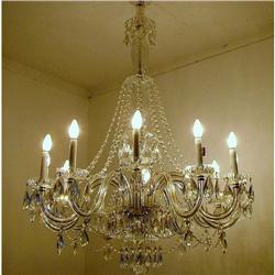 Large Georgian full Lead Crystal Chandelier  #1594472