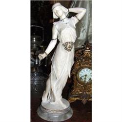 Beautiful Art Deco  Lady  alabaster sculpture #1594484