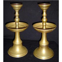 Pair of Antique Japanese Brass Candlesticks #1594515