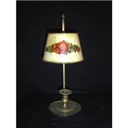 French Tole and Silverplate Bouilotte Lamp #1594523