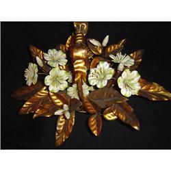 Italian Tole Flowers in Gold and White #1594528