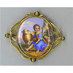 Louis Philippe French  Old Paris gold brooch #1594567