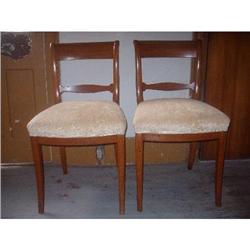 Pair of 1830 Austrian Biedermeier side chairs  #1594576