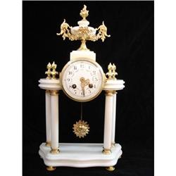 A French double pillar white marble gilt-metal #1594580