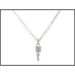 LOCK AND KEY DIAMOND NECKLACE OF 18K WHITE #1600249