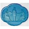 Image 1 : Egyptian Intaglio Cut Blue Glass Vanity Tray #1600419