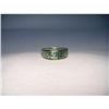 Image 1 : 14K YG Gold Green Enamel Greek Key Ring Band #1600670