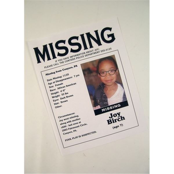 Prisoners Joy Birch Missing Flyer Movie Props