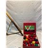 Image 1 : Snooker balls, triangle and cue