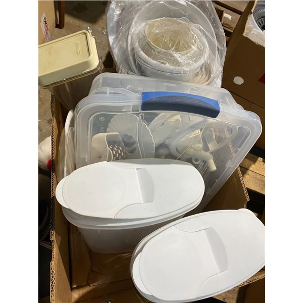 Lot of kitchen with cereal containers ect