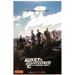 Signed Fast and Furious 6 Poster Paul Walker Vin Diesel