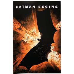 Signed Batman Begins Poster Christian Bale Gary Oldman