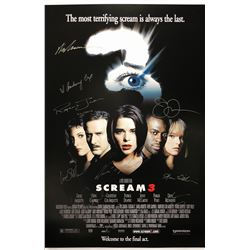 Signed Scream 3 Poster Neve Campbell Wes Craven