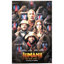 Jumanji Next Level Poster Dwayne Johnson Autographed Signed