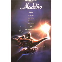 Disney Aladdin Poster Robin Williams Linda Larkin Autographed Signed