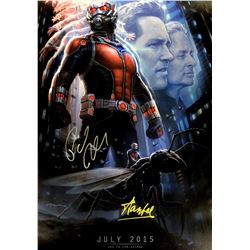 Paul Rudd Stan Lee Autograph Signed Antman Poster