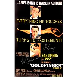 Sean Connery Honor Blackman Autograph Signed Goldfinger Poster