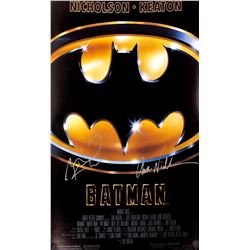 Michael Keaton Jack Nicholson Autograph Signed Batman Poster