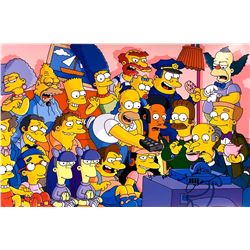 Yeardley Smith Dan Castellaneta Autograph Signed Simpsons Poster