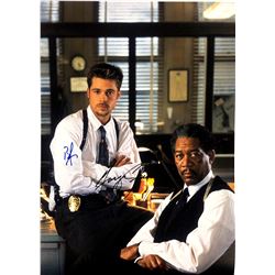 Morgan Freeman Brad Pitt Autograph Signed Seven Poster