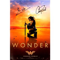 Gal Gadot Chris Pine Autograph Signed Wonder Woman Poster