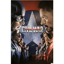 Robert Downey Jr Autograph Signed Avengers Civil War Poster