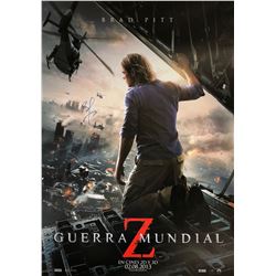 Brad Pitt Autograph Signed World War Z Poster