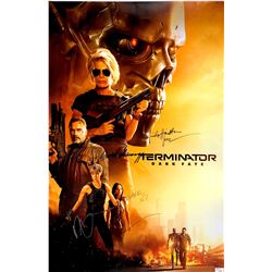 Autograph Signed Terminator Dark Fate Poster