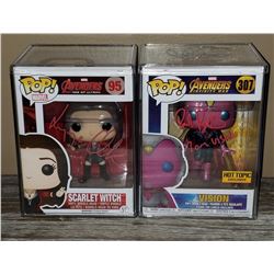 Paul Bettany Elizabeth Olsen Autographed Signed Funko Pop x 2