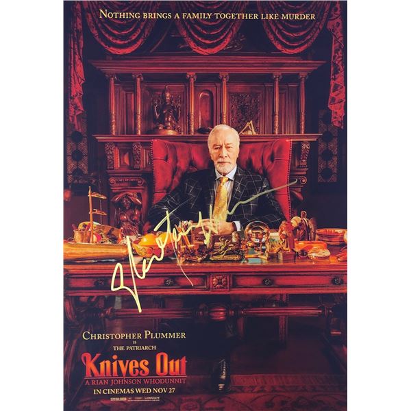 Knives Out Christopher Plummer Autographed Signed Photo