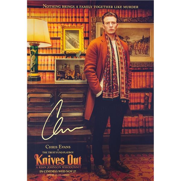 Knives Out Chris Evans Autographed Signed Photo