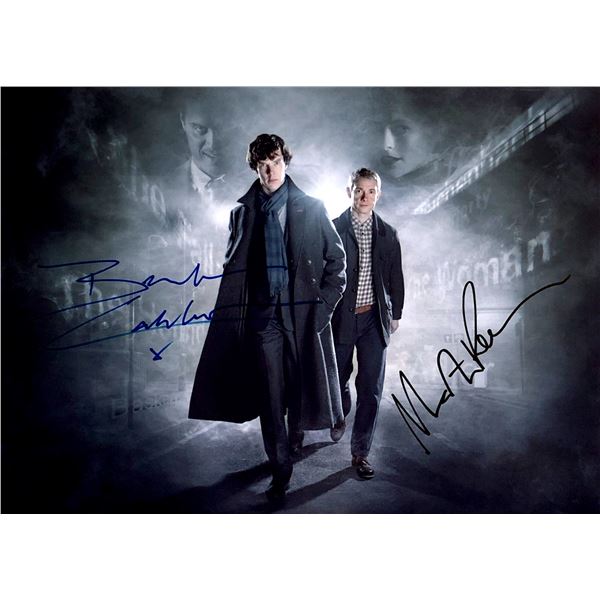 Sherlock Benedict Cumberbatch Martin Freeman Autographed Signed Photo