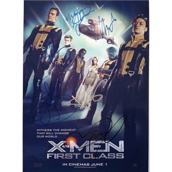 Marvel X-men Michael Fassbender Jennifer Lawrence James McAvoy Autographed Signed Photo