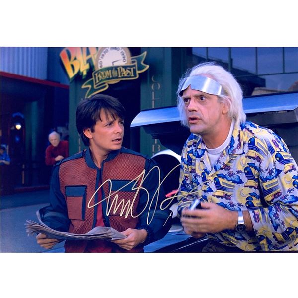 Michael J Fox Autograph Signed Back to Future Photo