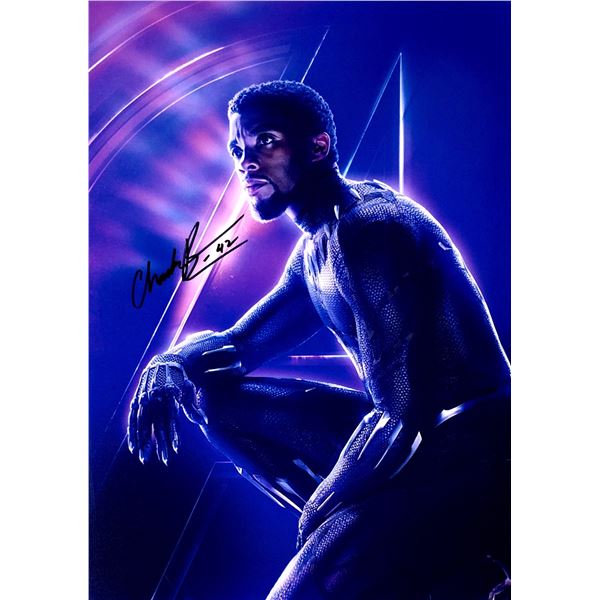 Chadwick Boseman Autograph Signed Black Panther Photo