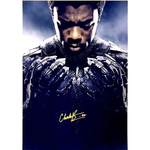 Chadwick Boseman Autograph Signed Black Panther Photo