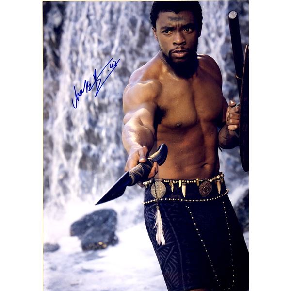 Chadwick Boseman Autograph Signed Black Panther Photo