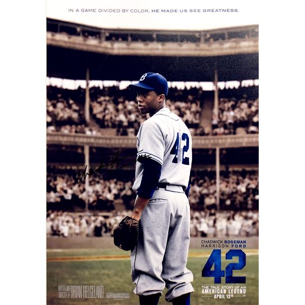 Chadwick Boseman Autograph Signed 42 Photo