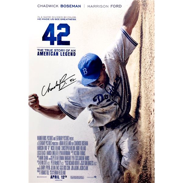 Chadwick Boseman Autograph Signed 42 Photo