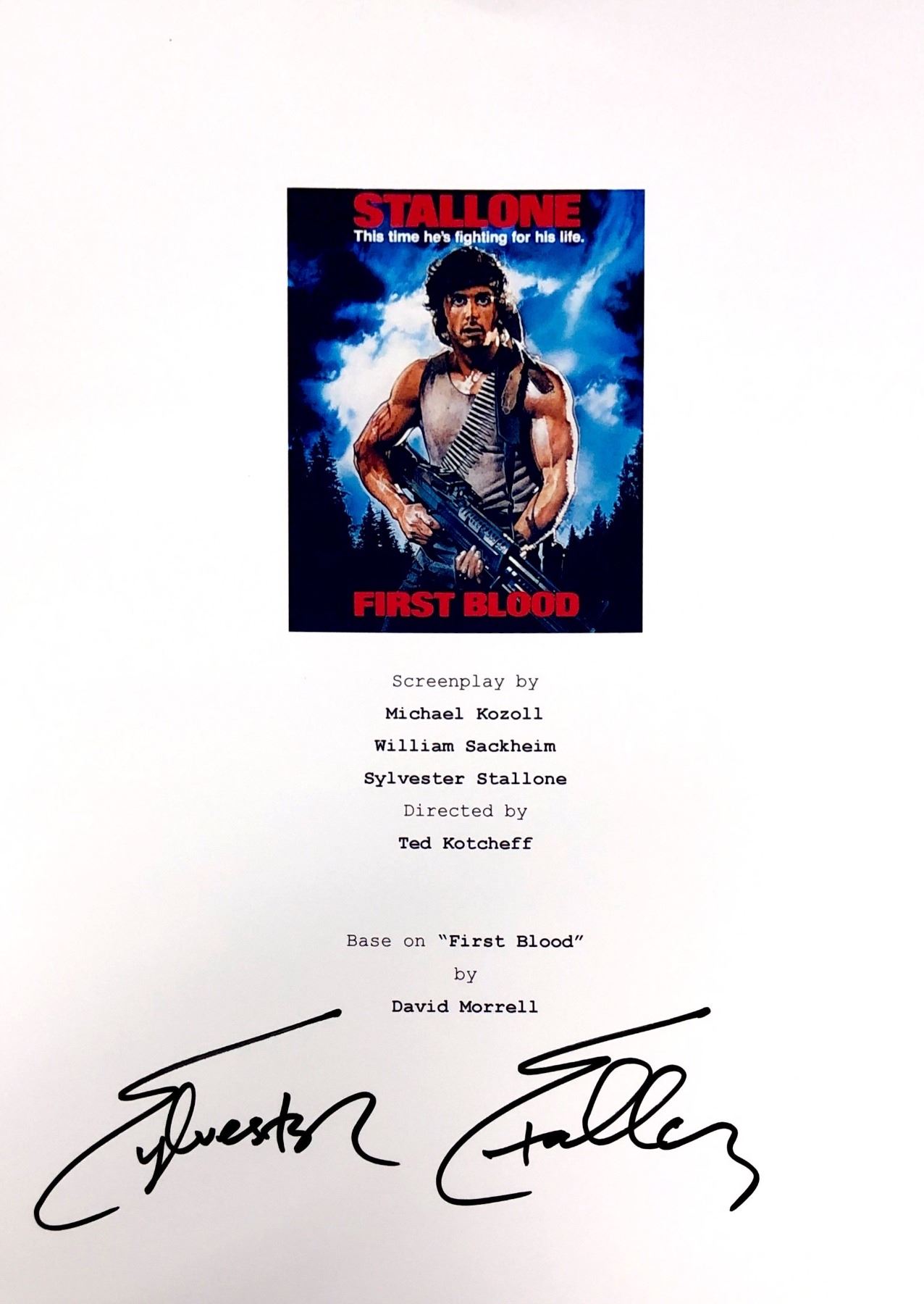 Sylvester Stallone Autograph Signed Rambo Script Cover
