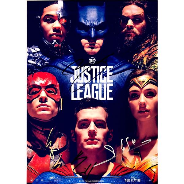 Gal Gadot Henry Cavill Autograph Signed Justice League Photo