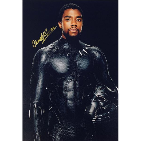 Black Panthers Photo Chadwick Boseman Autographed Signed