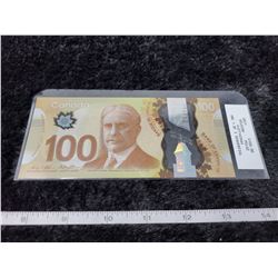 2011 One Hundred $100.00 bill unc 1 of 3 sequential GJZ7143944 Wilkins/Poloz