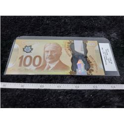 2011 One Hundred $100.00 bill unc 1 of 3 sequential GJZ7143945 Wilkins/Poloz
